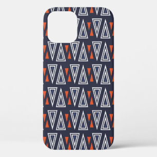 Case-Mate iPhone Case Motif de triangles géométriques bleu foncé et roug