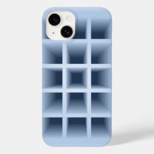 Coque Pour iPhone 14 Motif de trous carrés bleus