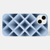 Coques Case-Mate iPhone Motif de trous carrés bleus (Verso (horizontal))