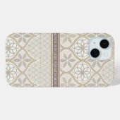 Coques Case-Mate iPhone Motif de tuiles florales géométriques (2) (Verso (horizontal))
