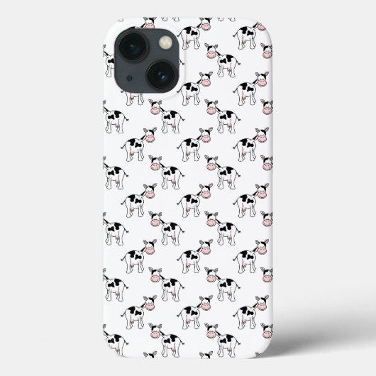 Coques Case-Mate iPhone Motif de vache noir et blanc. (Verso)