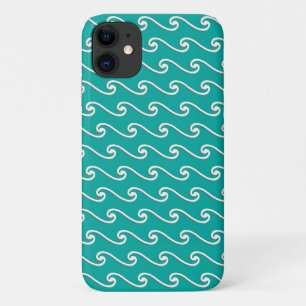 Coque Case-Mate Pour iPhone Motif de vague chinois - blanc sur bleu paon