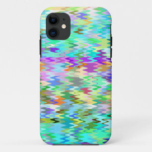 Coques Pour iPhone Motif de vague de mosaïque colorée #2