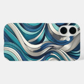 Coques Case-Mate iPhone Motif de vague d'inspiration océanique (Verso (horizontal))