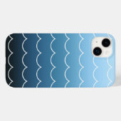 Coques Case-Mate iPhone Motif de vague moderne Calme dégradé bleu (Verso (horizontal))