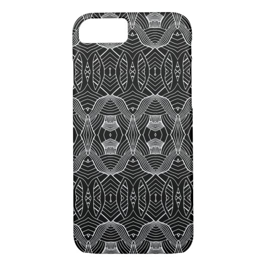 Coques Case-Mate iPhone Motif de vague noir et blanc (Dos)