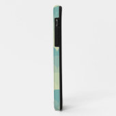 Coques Case-Mate iPhone Motif de vague vert monogramme (Dos/Gauche)