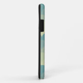 Coques Case-Mate iPhone Motif de vague vert monogramme (Dos/Droite)