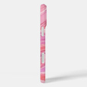 Coques Case-Mate iPhone Motif de vagues à l'aquarelle rose (Verso / Droite)