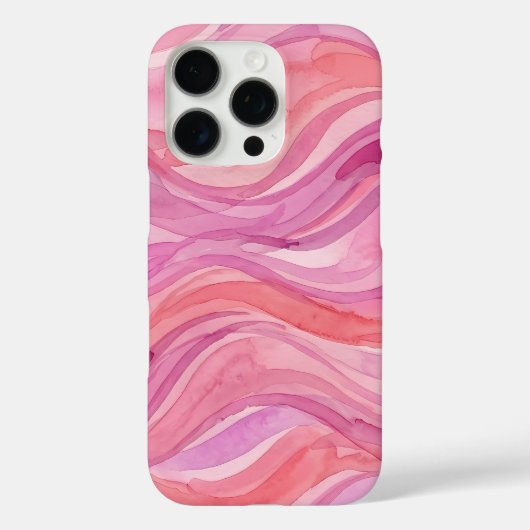 Coques Case-Mate iPhone Motif de vagues à l'aquarelle rose (Verso)