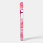 Coques Case-Mate iPhone Motif de vagues à l'aquarelle rose (Verso / Gauche)