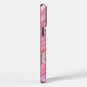 Coques Case-Mate iPhone Motif de vagues à l'aquarelle rose (Verso / Droite)