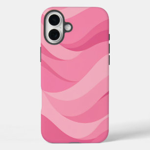Coques iPhone 16 Plus Motif de vagues abstraites rose tendre