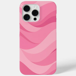 Coque iPhone 15 Pro Max Motif de vagues abstraites rose tendre