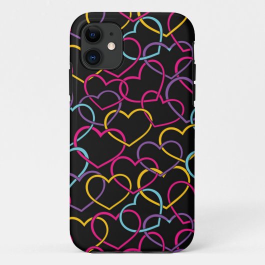 Coques Case-Mate iPhone Motif de Valentine avec des coeurs de couleur (Dos)