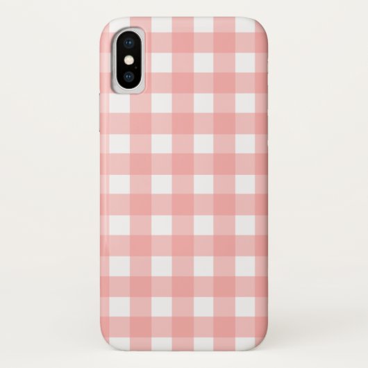 Coques Case-Mate iPhone Motif de vérification En vichy rose pâle (Dos)