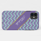 Coques Case-Mate iPhone Motif de verre Amethyst Zigzag (Dos (Horizontal))