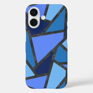 Coques iPhone 16 Motif de verre coloré nuances de bleu