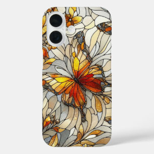 Coques iPhone 16 Motif de verre teinté papillon ambre