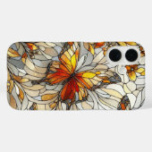 Coques Case-Mate iPhone Motif de verre teinté papillon ambre (Verso (horizontal))