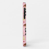 Coques Case-Mate iPhone motif de vin de Dachshund rose (Dos/Gauche)