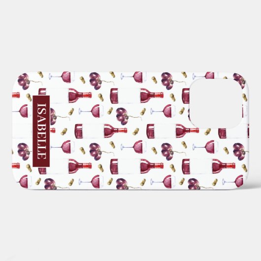 Coques Case-Mate iPhone Motif de vin rouge (Verso (horizontal))