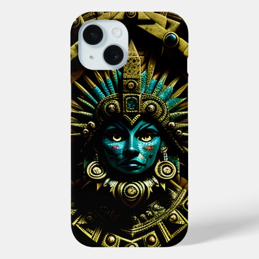 Coques Case-Mate iPhone Motif de visage aztèque deux (Verso)