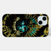 Coques Case-Mate iPhone Motif de visage aztèque deux (Verso (horizontal))