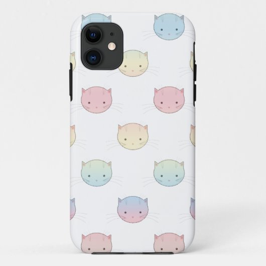 Coques Case-Mate iPhone Motif de visages de chatons pastel mignons (Dos)