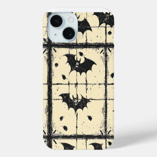 Coque Pour iPhone 15 Motif de vol de chauve-souris Halloween vintage