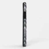 Coques Case-Mate iPhone Motif de zigzag géométrique noir et blanc (Dos/Droite)