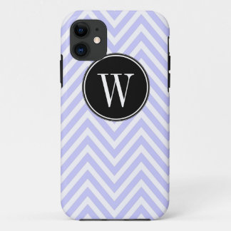 Coque iPhone 11 Motif de zigzag lilas pourpre de Chevron de