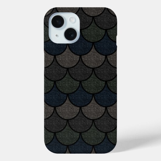 Coques Case-Mate iPhone Motif d'écaille de dragon festonnée foncée (Verso)