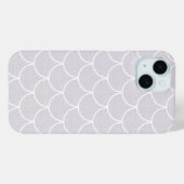 Coques Case-Mate iPhone Motif d'écailles de sirène blanches festonnées (Verso (horizontal))