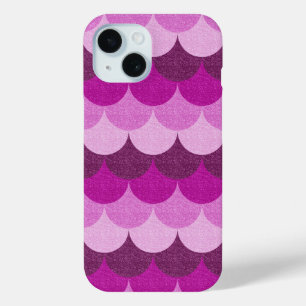 Coque Pour iPhone 15 Motif d'écailles de sirène scintillantes rose et v