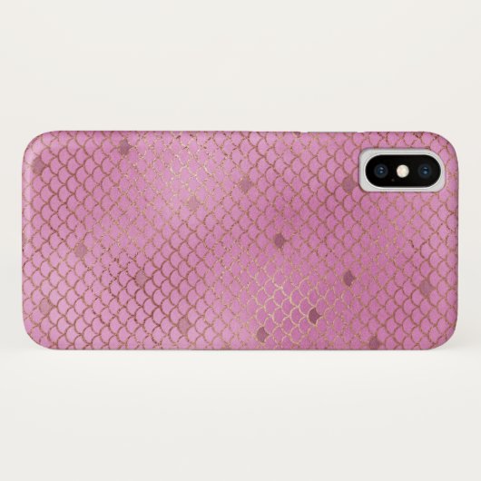Coques Case-Mate iPhone Motif d'échelle de sirène rose pâle (Dos (Horizontal))