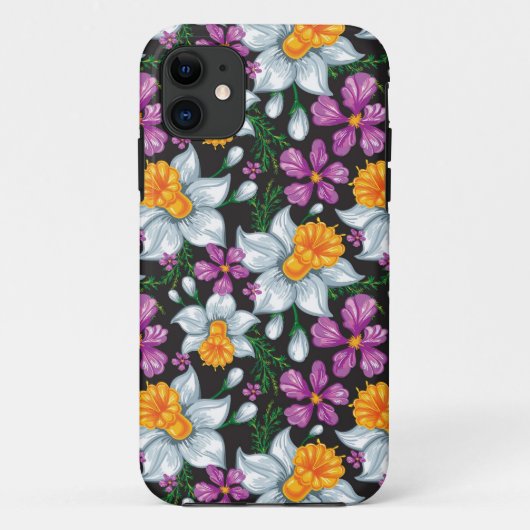 Coques Case-Mate iPhone Motif d'élégance avec les fleurs 2 de narcisse (Dos)
