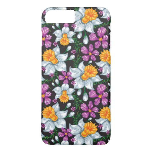 Coques Case-Mate iPhone Motif d'élégance avec les fleurs 2 de narcisse (Dos)
