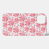 Coques Case-Mate iPhone Motif d'éléphant ethnique rouge (Verso (horizontal))