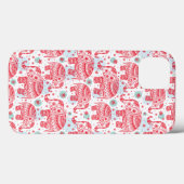 Coques Case-Mate iPhone Motif d'éléphant ethnique rouge (Verso (horizontal))