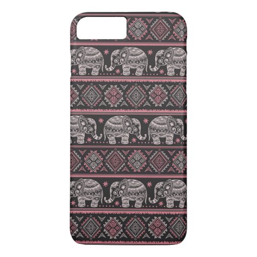 Coques Case-Mate iPhone Motif d'éléphant noir (Dos)