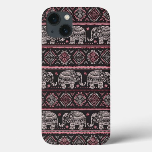 Coques Case-Mate iPhone Motif d'éléphant noir (Verso)