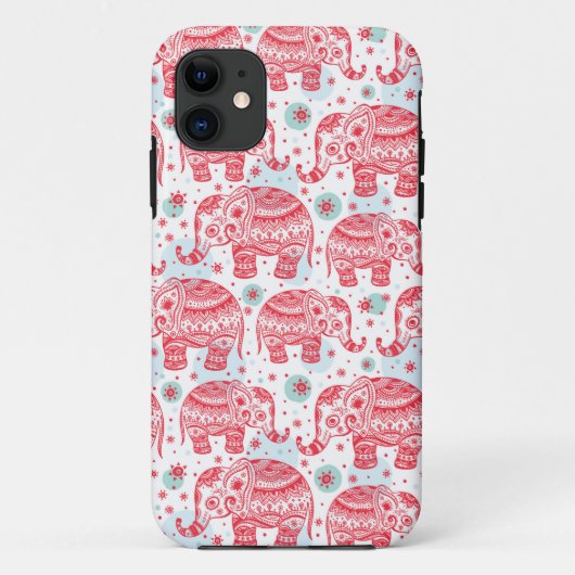 Coques Case-Mate iPhone Motif d'éléphant rouge (Dos)