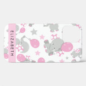 Coques Case-Mate iPhone Motif D'Eléphants, Eléphants Mignons, Votre Nom (Verso (horizontal))