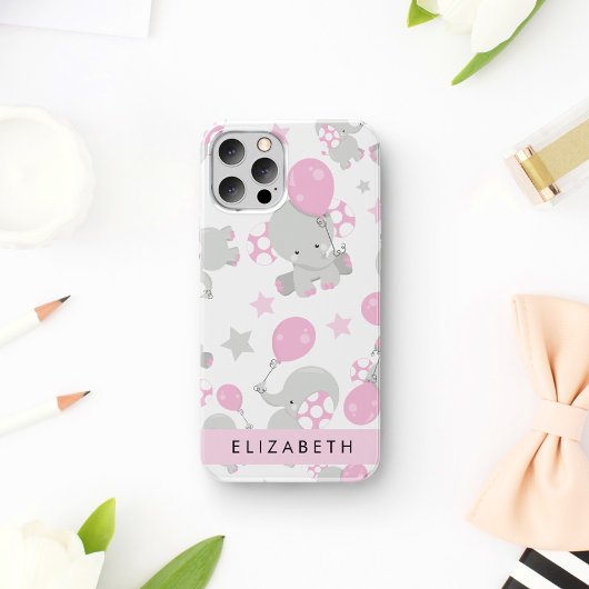 Coques Case-Mate iPhone Motif D'Eléphants, Eléphants Mignons, Votre Nom