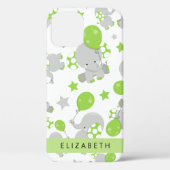 Coques Case-Mate iPhone Motif D'Eléphants, Eléphants Mignons, Votre Nom (Verso)