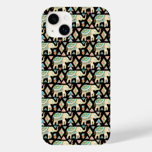 Coque Pour iPhone 14 Plus Motif d'éléphants indiens colorés mignons