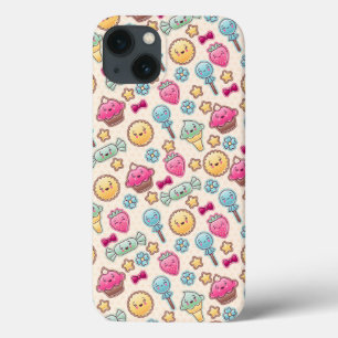 iPhone 13 Case Motif d'enfant de Kawaii avec des griffonnages
