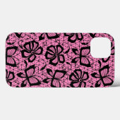 Coques Case-Mate iPhone motif dentelle avec papillons (Verso (horizontal))