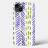 Coques Case-Mate iPhone Motif d'épine bovine en violet et vert (Verso)